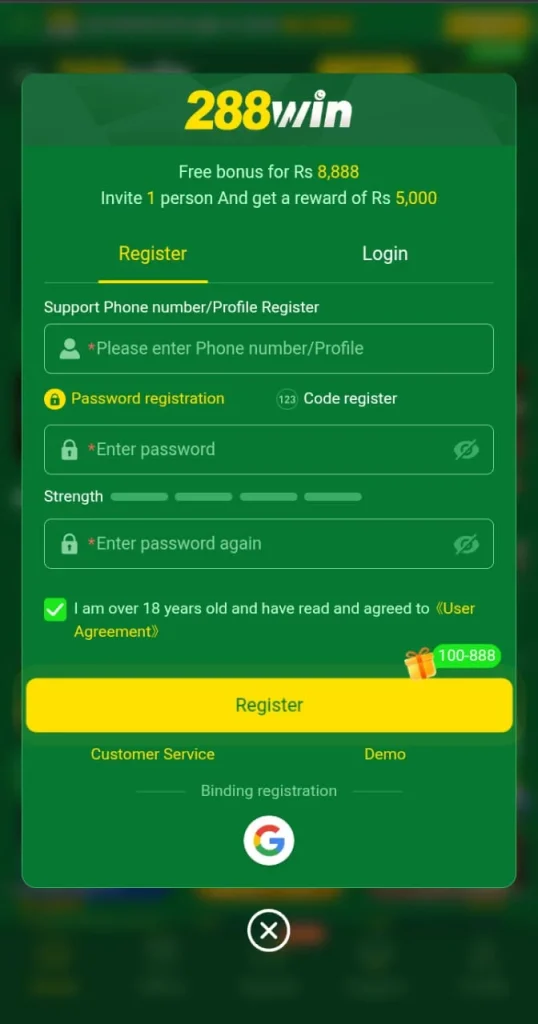 Get bonuses and rewards with 288Win Game APK for free